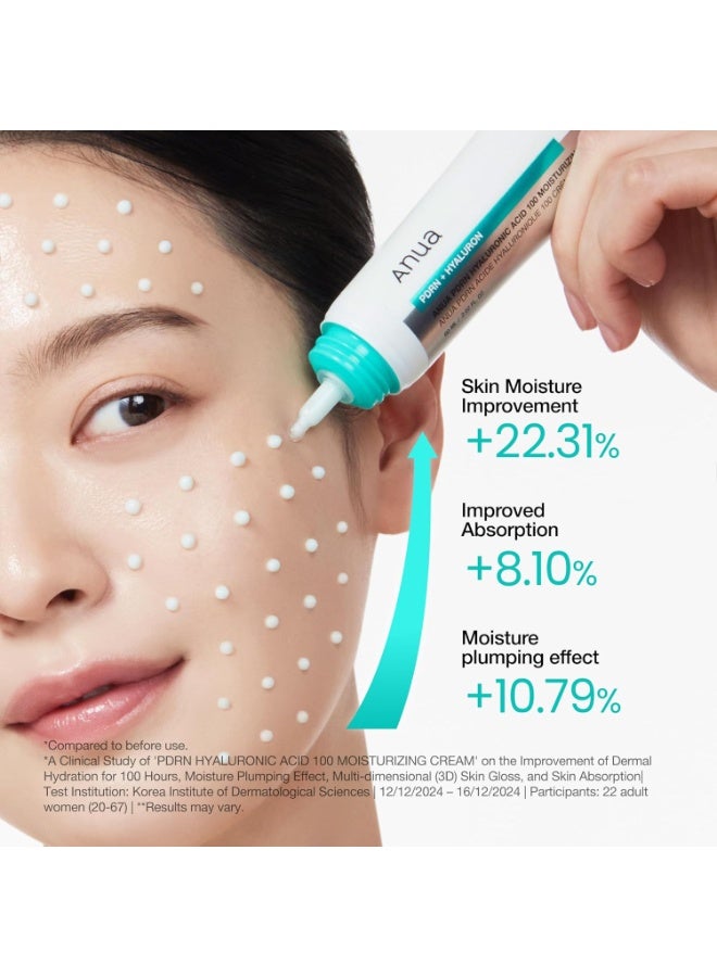 Anua PDRN Hyaluronic Acid 100 Moisturizing Cream 60ml - Image 4