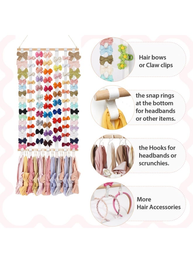 كانجرو kangaroo Headband Holder Hair Bows Organizer for Baby Girls Large Capacity Bow Holder Hair Accessories Wall Hanging Organizer for Toddler Baby Girl Nursery Room Decor (Colorful) - Image 4