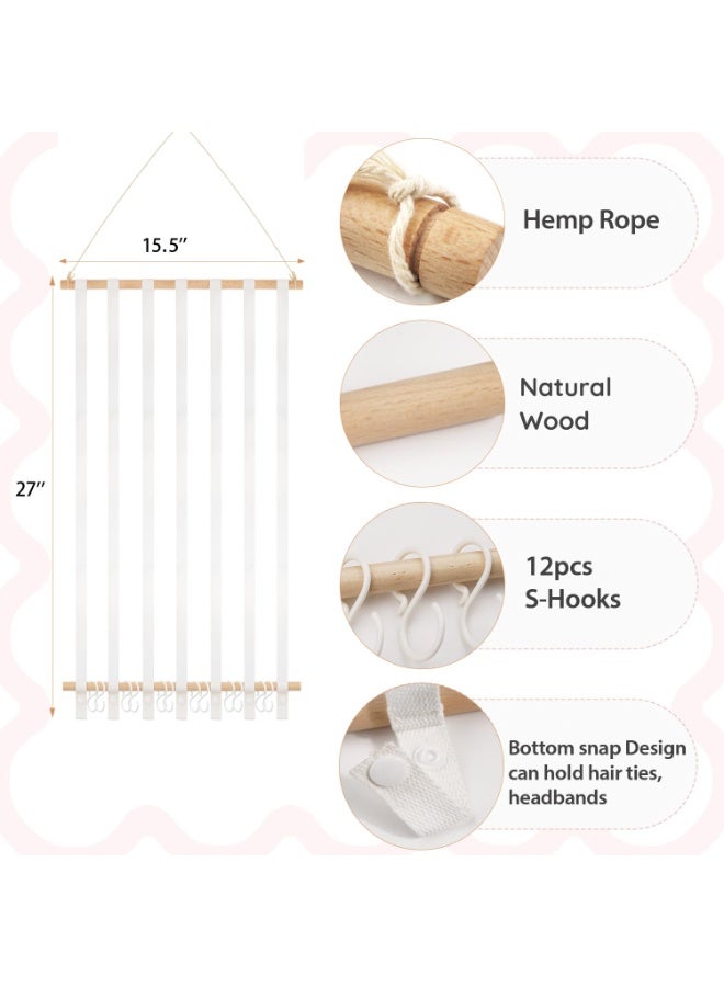 كانجرو kangaroo Headband Holder Hair Bows Organizer for Baby Girls Large Capacity Bow Holder Hair Accessories Wall Hanging Organizer for Toddler Baby Girl Nursery Room Decor (Colorful) - Image 3