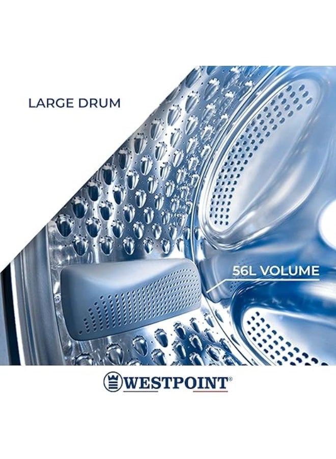 Westpoint 8Kg Washer & 5Kg Dryer Fully Automatic Combo Washing Machine, INVERTER MOTOR, 1400 RPM, 12 Easy Wash Programs, Quick Wash in 15min & 4 Drying Program, Led Panel, WDMT-81424ES 8 kg WDMT-81424ES silver - Image 4