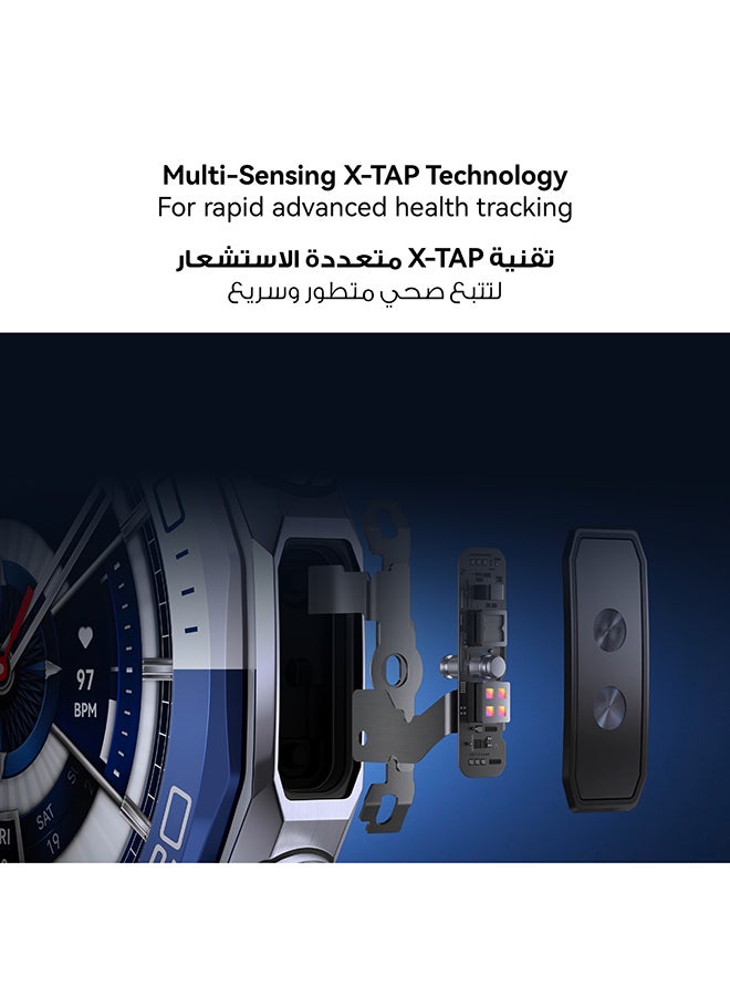 هواوي WATCH Ultimate 2 Smart Watch with Extra Titanium Strap, Zirconium-based Liquid Metal case, Accurate Health Monitor, eSIM cellular calling, Compatible with iOS and Android, 150-Meter Diving Watch blue - Image 3