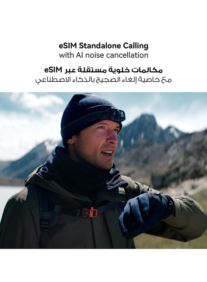 هواوي WATCH Ultimate 2 Smart Watch, Zirconium-based Liquid Metal case, Accurate Health Monitor, eSIM cellular calling, Compatible with iOS and Android, 150-Meter Diving Watch Black - Image 4