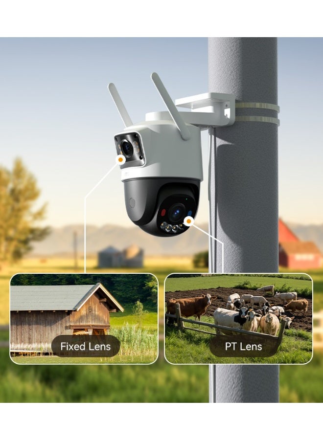 ايمو Cruiser Dual 2C 4G 6MP Outdoor Dual-Lens Security Camera, 3MP Fixed + 3MP Pan-Tilt Lens, AI Human & Vehicle Detection, 4G SIM & Wi-Fi Connectivity, Color Night Vision, 30m IR Range, Built-in Spotlight & Siren, Two-Way Audio, MicroSD up to 512GB, Smart Motion Tracking, Active Deterrence Camera | IPC-S7XCP-6M1TED-EU - Image 2