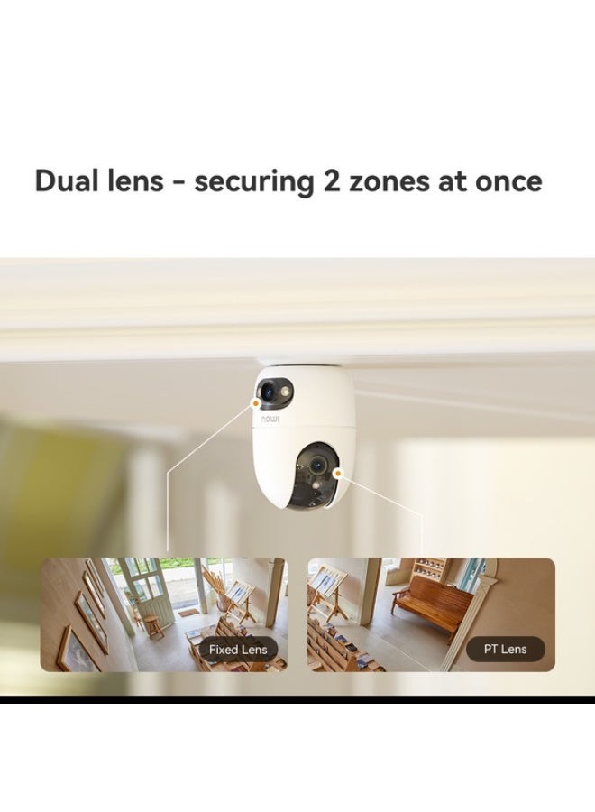 IMOU Ranger 2 Dual 6MP Indoor Security Camera, 3MP Fixed + 3MP Pan & Tilt Lens, Smart Tracking, Auto-Cruise, Two-Way Audio, Night Vision, SD Card Storage up to 512GB, Motion & Sound Alarm, WiFi Surveillance | IPC-S20EP-6M0S - Image 2