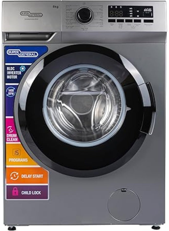 SUPER GENERAL 334 liters Net Double Door Refrigerator SGR415IE + 8KG front load washing machine SGW8250NLEDS + 20 liters digital Microwave SGMM922DW SGR415IE + SGW8250NLEDS + SGMM922DW INOX - Image 3