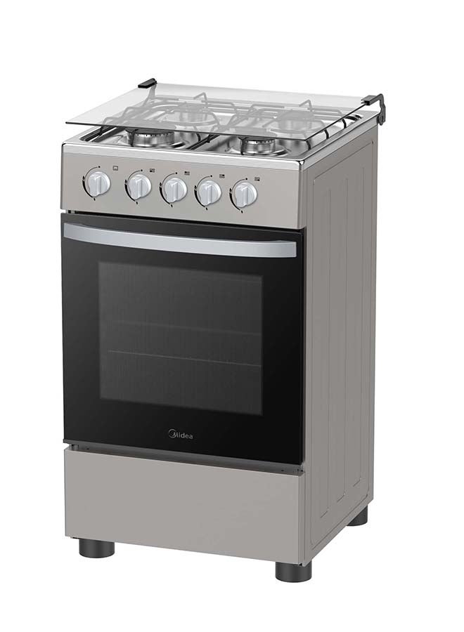 Midea 50x55cm Freestanding Cooker, Full Gas Cooking Range With 4 Burners, Manual Ignition And Full Safety MFO-MG20TE-OL Silver - Image 1