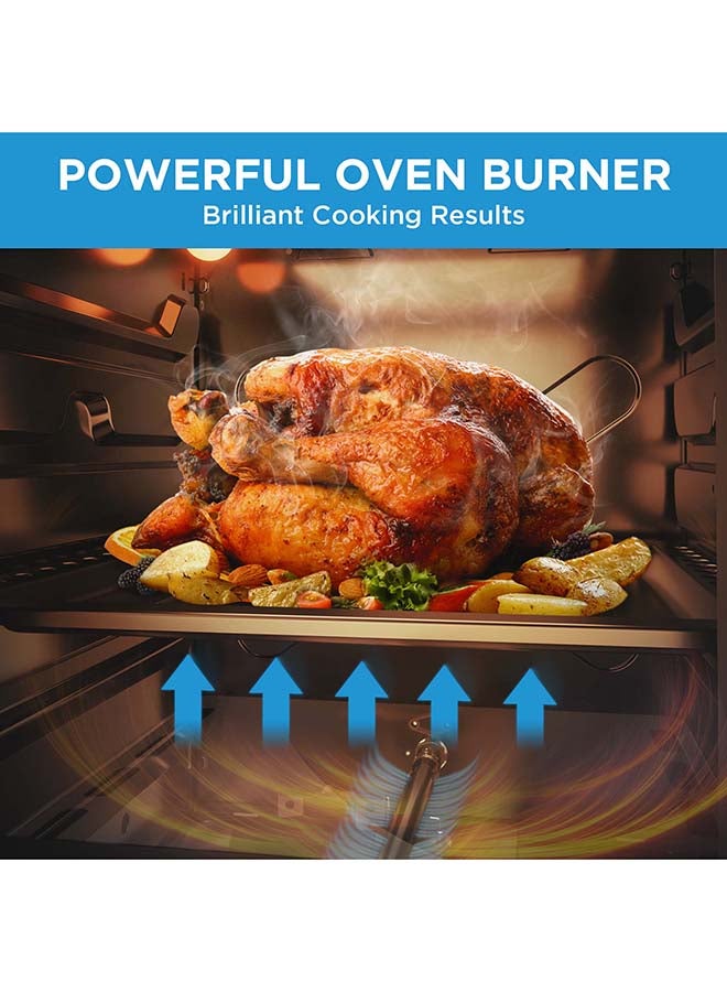 Midea 50x55cm Freestanding Cooker, Full Gas Cooking Range With 4 Burners, Manual Ignition And Full Safety MFO-MG20TE-OL Silver - Image 5