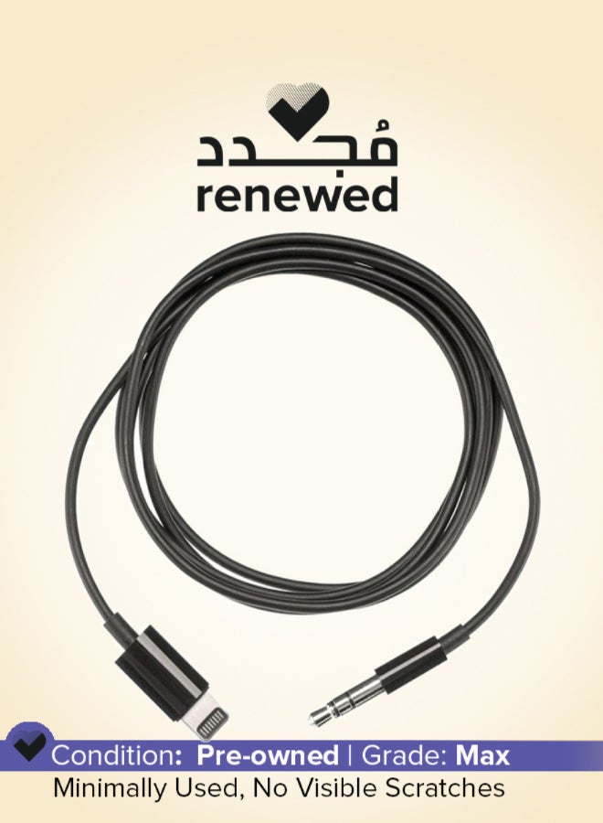 ابل  Renewed - Lightning To 3.5mm Audio Cable (1.2m) Black - Image 1