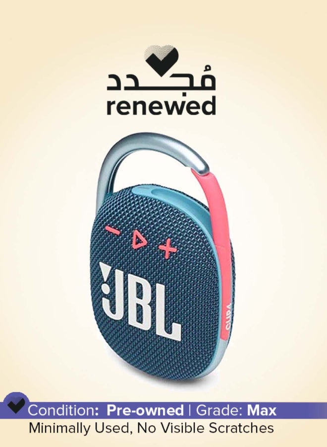 جي بي إل Renewed - Clip 4 Portable Bluetooth Speaker Blue/Coral - Image 1