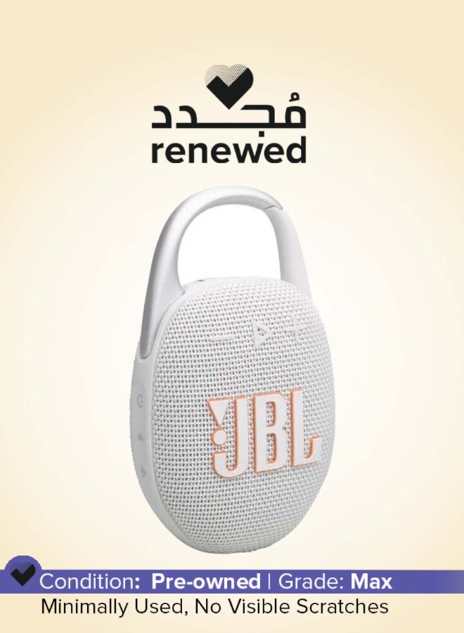 جي بي إل Renewed - Clip 5 Ultra Portable Waterproof Speaker White - Image 1