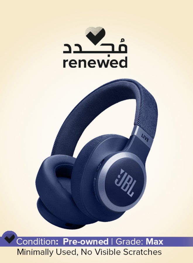 JBL Renewed - Live 770 NC Wireless Over-Ear Headphones With True Adaptive Noise Cancelling Blue - Image 1