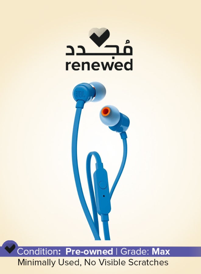 جي بي إل Renewed - T110 Pure Bass In-Ear Headphone Blue - Image 1