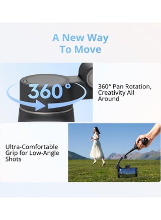 مثبت جيمبال أوزمو موبايل 8 للهاتف، تتبع أصلي مع صوت وإضاءة، دوران بان 360°، قضيب تمديد مدمج وحامل ثلاثي، بطارية 10 ساعات، قضيب تمديد، تثبيت قوي ثلاثي المحاور - view 5