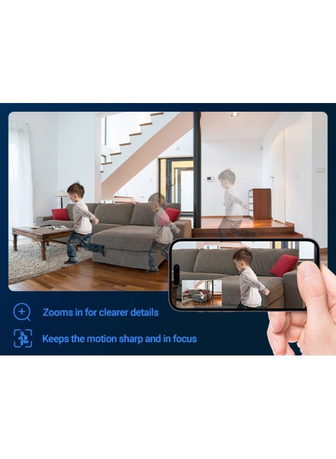 EZVIZ C6N G1 Security Camera, 3K/5MP New Indoor Camera with 360° View, WiFi Camera, Smart Color Night Vision, Human Detection, Auto-Zoom Tracking, Two Way Calling with Touch Button, Auto-Patrol Mode - Image 3