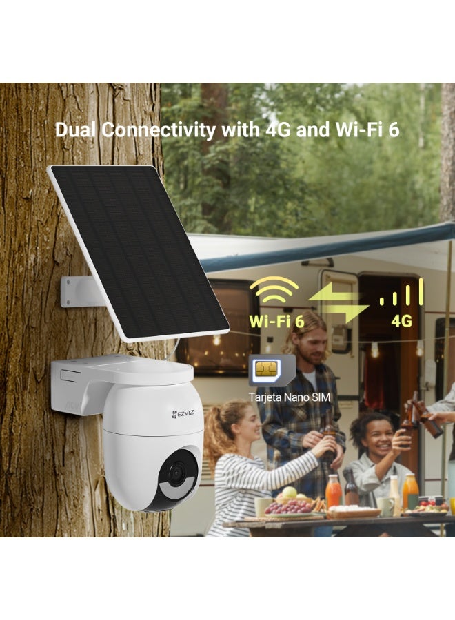 إيزفيز CB8 Lite 4G Kit Security Camera, 2K+/4MP Outdoor Battery Camera, 360° WiFi Camera, Always-On Video, Human/Vehicle Detection, Weatherproof, Color Night Vision, Two-Way Talk(With Solar Panel 5W) - Image 4