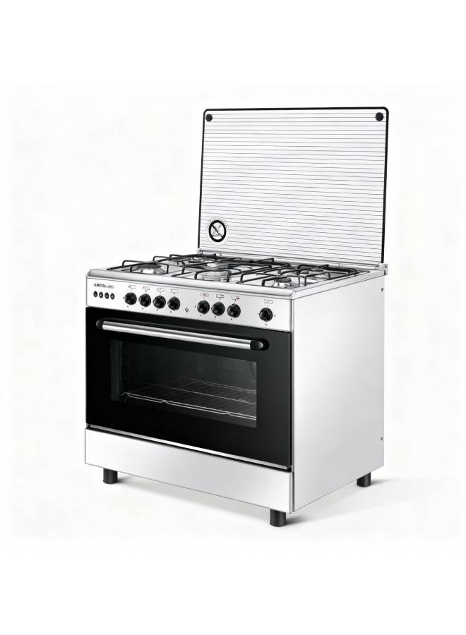 Royal Gas cooker 5 burners with Oven/Grill 60X90 FT90-E-SS-MV silver/black - Image 2
