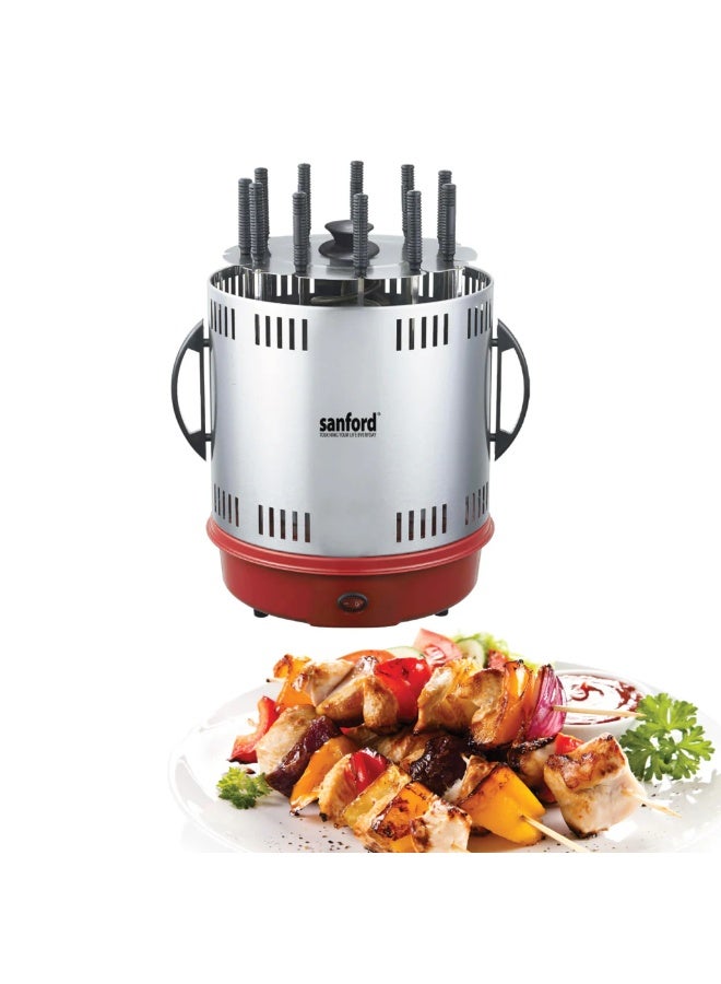 سانفورد شواية كهربائية دوارة، سعة 11 سيخ، أحمر/أسود، 1500 واط طاقة عالية، دوران تلقائي 360° – نموذج SF5950RBQ - Image 1