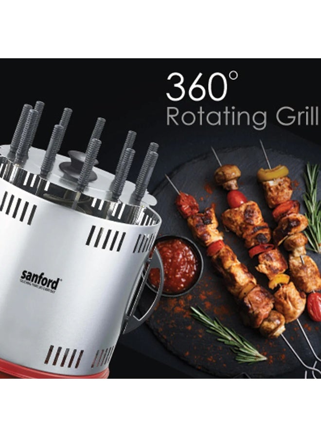 سانفورد شواية كهربائية دوارة، سعة 11 سيخ، أحمر/أسود، 1500 واط طاقة عالية، دوران تلقائي 360° – نموذج SF5950RBQ - Image 4