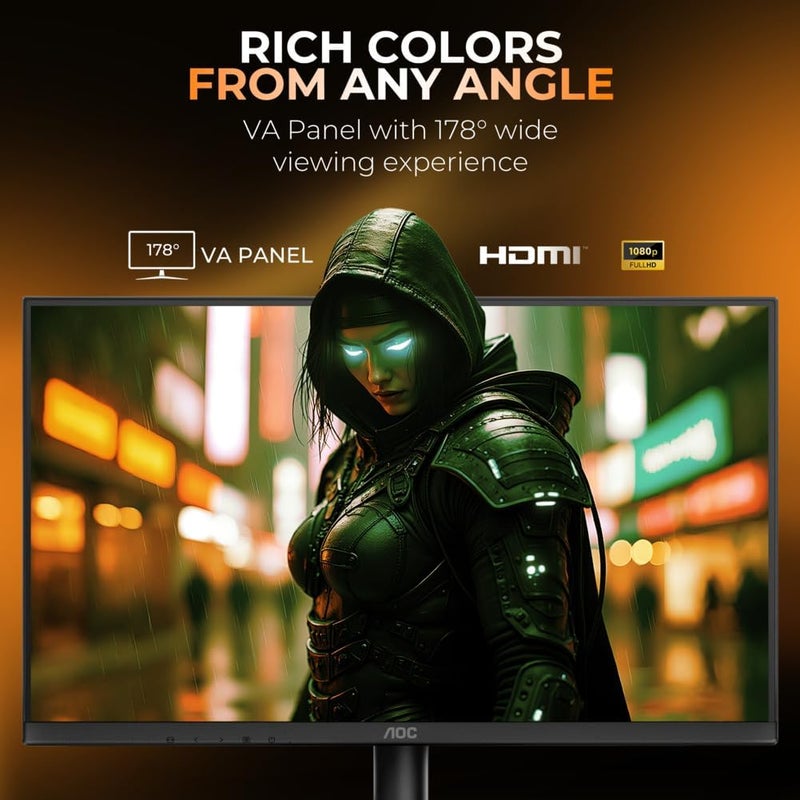 اي او سي شاشة ألعاب AOC 22B30HM2 مقاس 21.5 بوصة FHD، 120 هرتز، 1 مللي ثانية MPRT، FreeSync، خالية من الوميض، تركيب VESA - Image 3