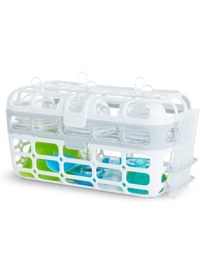 مونشكين مجموعة تنظيف زجاجات الأطفال وأجزاء صغيرة من مانشكن®، تشمل سلة غسالة صحون عالية السعة وفرشاة زجاجة شعيرية، رمادي - Image 3