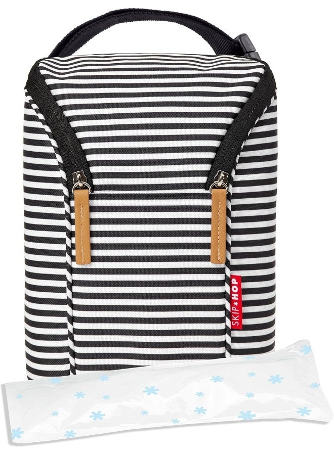 سكيب هوب حقيبة زجاجة الرضيع من سكيب هوب، سهلة الحمل، مخطط أسود/أبيض - Image 3