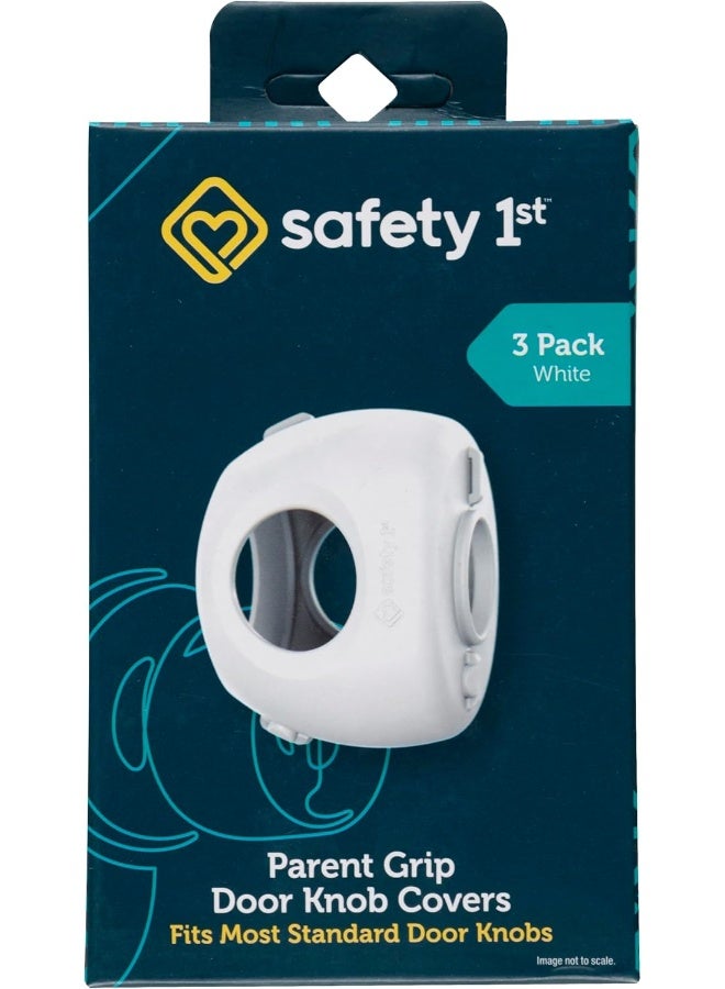 Safety 1st Parent Grip Door Knob Covers, White, One Size (Pack of 3) - Image 1