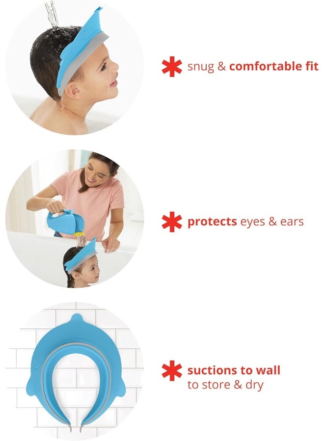 سكيب هوب Skip Hop Baby Shower Cap Shield, Moby Bath Visor for Baby and Kids 9m +, Blue - Image 3