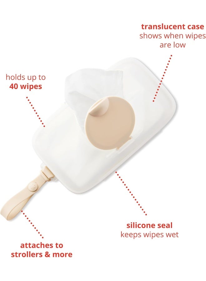 سكيب هوب حافظة مناديل الأطفال من سكيب هوب، تحمل حتى 40 منديل، حافظة مناديل للسفر سهلة الحمل مع غطاء محكم، شوفان - Image 3