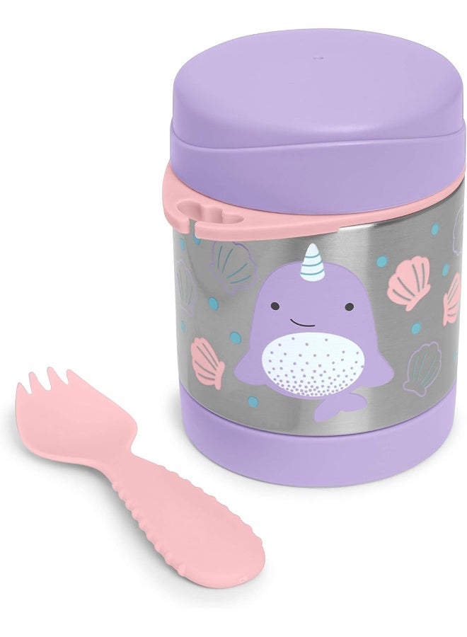 سكيب هوب Skip Hop Zoo Narwhal Stainless Steel Warming Box for Food with Fork/Spoon Combination (Spork) - Image 2