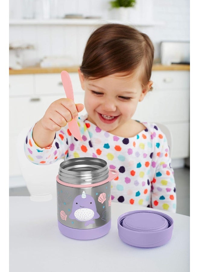 سكيب هوب Skip Hop Zoo Narwhal Stainless Steel Warming Box for Food with Fork/Spoon Combination (Spork) - Image 4