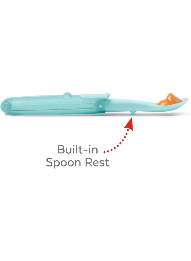 سكيب هوب Skip Hop Baby Easy-Pack Feeding Travel Essentials 6 Piece Set Soft Teal 6m+ - Image 3