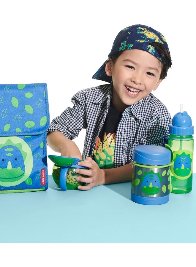 سكيب هوب كوب شرب للأطفال من سكيب هوب مع قشة، زجاجة قشة حيوانات 13 أونصة، ديناصور - Image 5