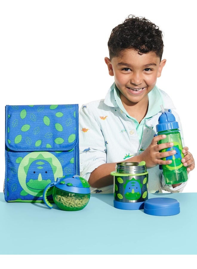 سكيب هوب كوب شرب للأطفال من سكيب هوب مع قشة، زجاجة قشة حيوانات 13 أونصة، ديناصور - Image 4