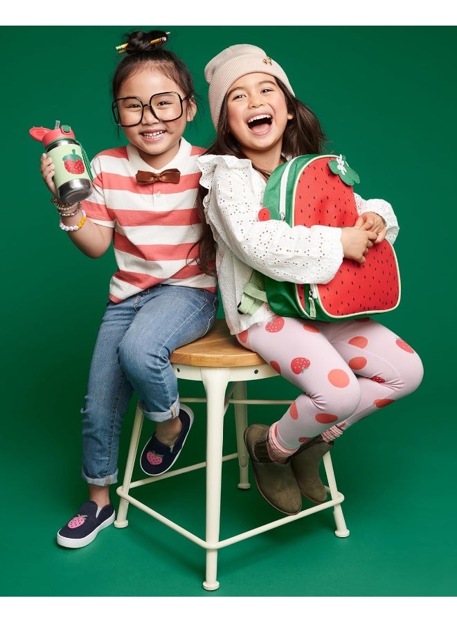 سكيب هوب كوب شرب للأطفال من سكيب هوب مع قشة، زجاجة قشة من الفولاذ المقاوم للصدأ، فراولة - Image 5