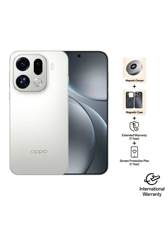 OPPO Find X9 Pro AI Dual SIM 5G Silk White 16GB RAM 512GB With Protective Case, Wireless Charger And 1 Year Extended Warranty + 1 Year Screen Protection Plan - Middle East Version - Image 1