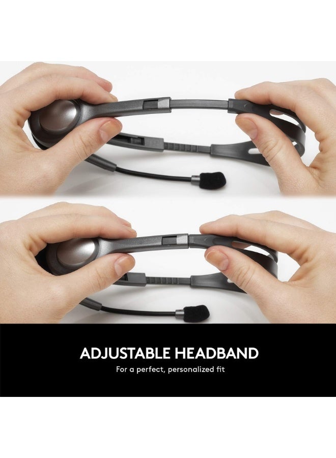 Logitech H111 Wired Stereo Headset with Noise-Cancelling Mic, 3.5mm Audio Jack, Lightweight Design – Black - Image 3
