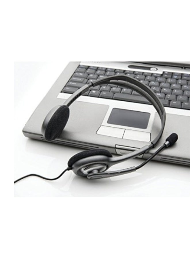 Logitech H111 Wired Stereo Headset with Noise-Cancelling Mic, 3.5mm Audio Jack, Lightweight Design – Black - Image 2