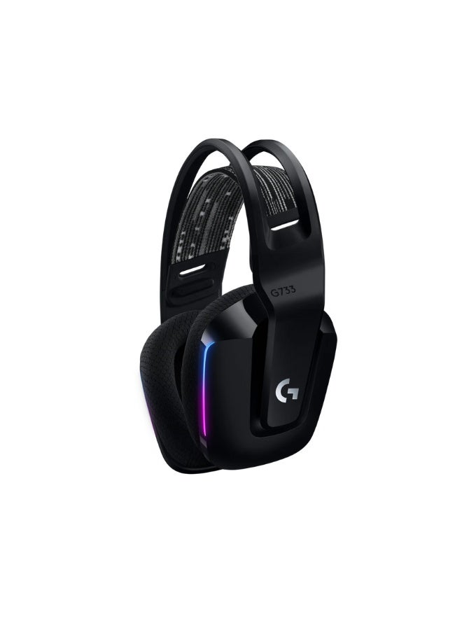 Logitech G733 Lightspeed Wireless RGB Gaming Headset with Blue VO!CE Mic, LIGHTSYNC RGB, Lightweight Comfort, 29-Hour Battery – Black - Image 2