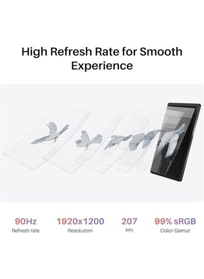 HUION Kamvas Slate 11 Standalone Drawing Tablet – 10.95-Inch 90Hz Anti-Glare Display, Android 14, 8GB RAM + 128GB Storage (Expandable 1TB), Tilt Pen, 8000mAh Battery, Portable Digital Art Tablet - Black - Image 2