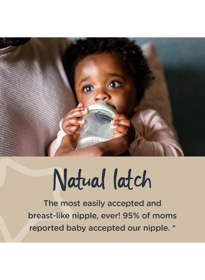 تومي تيبي زجاجات حليب الأطفال القابلة للتحويل 3 في 1 من تومي تيبي، صمام مضاد للمغص - 9 أونصات، 3 قطع - Image 5