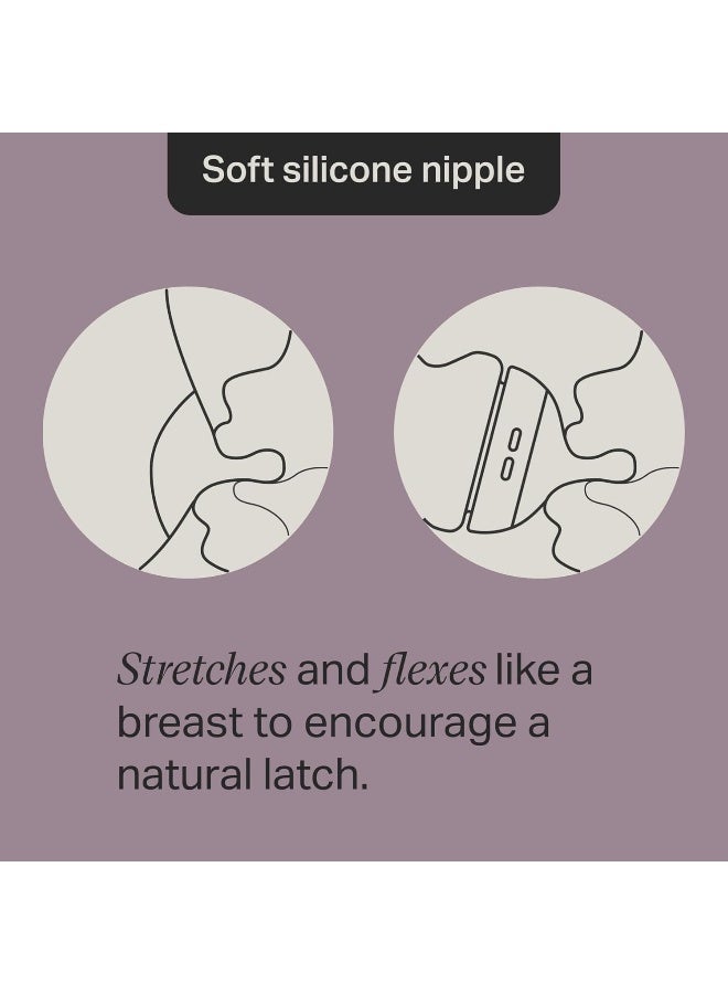 تومي تيبي زجاجة تومي تيبي الطبيعية للرضع، 11 أونصة، تغذية أكثر كثافة، مشابهة للثدي للأطفال من 6 أشهر فما فوق، زجاجات ملونة فييستا، أخضر وزمردي، عبوة من 2 - Image 4