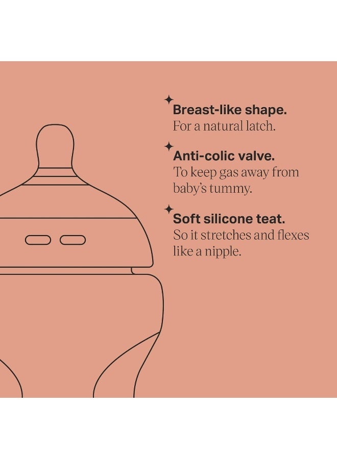 تومي تيبي زجاجات تغذية تومي تيبي أقرب إلى الطبيعة 2X 340 مل، أبيض - Image 5