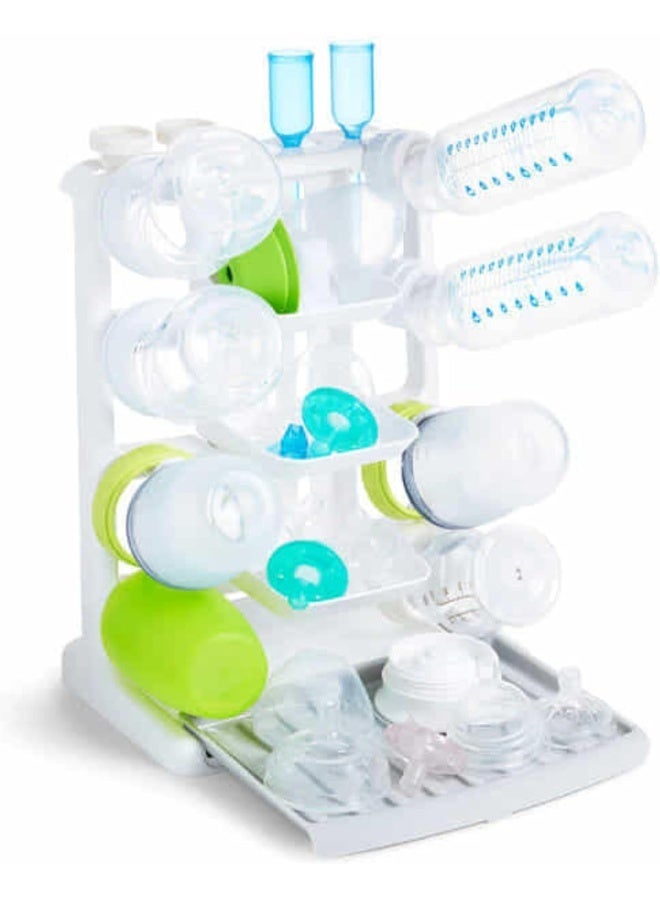 مونشكين Munchkin® Tidy Dry™ Space Saving Vertical Bottle Drying Rack for Baby Bottles and Accessories, White - Image 1