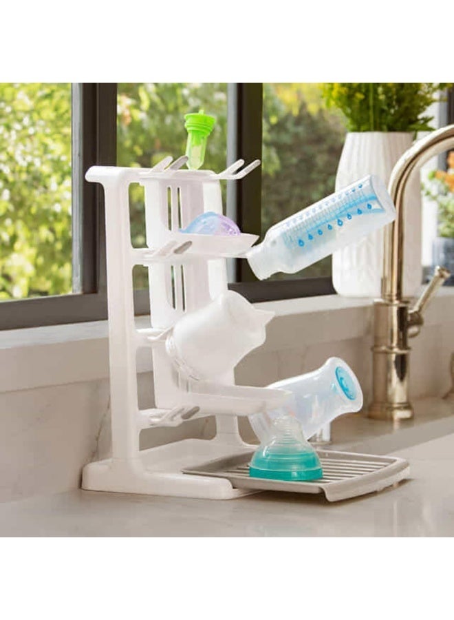 مونشكين Munchkin® Tidy Dry™ Space Saving Vertical Bottle Drying Rack for Baby Bottles and Accessories, White - Image 3