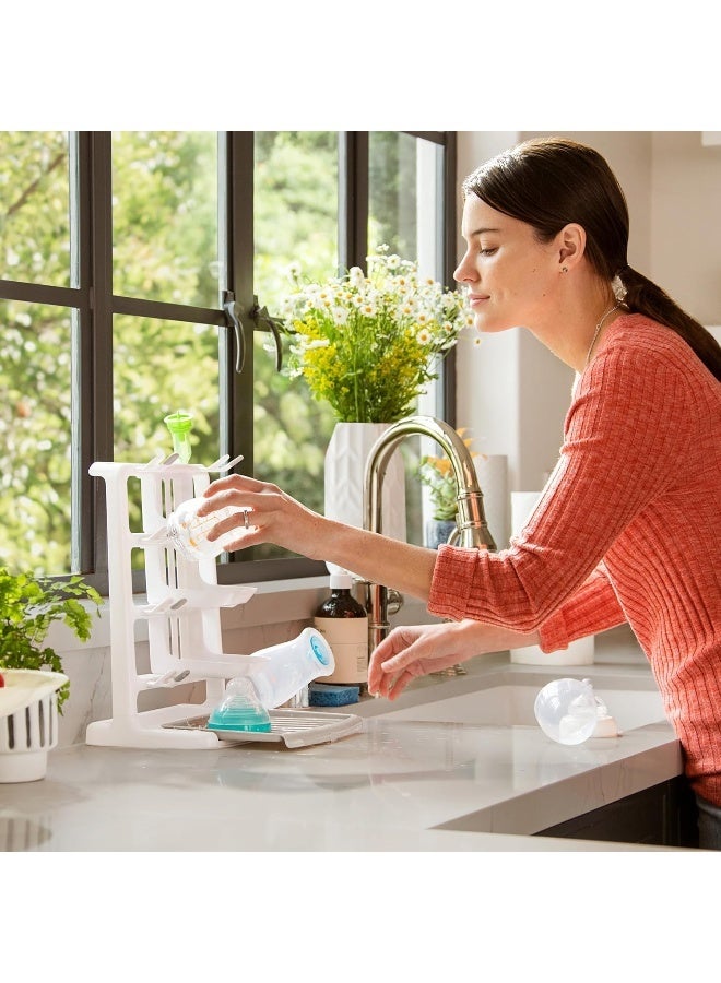 مونشكين Munchkin® Tidy Dry™ Space Saving Vertical Bottle Drying Rack for Baby Bottles and Accessories, White - Image 4