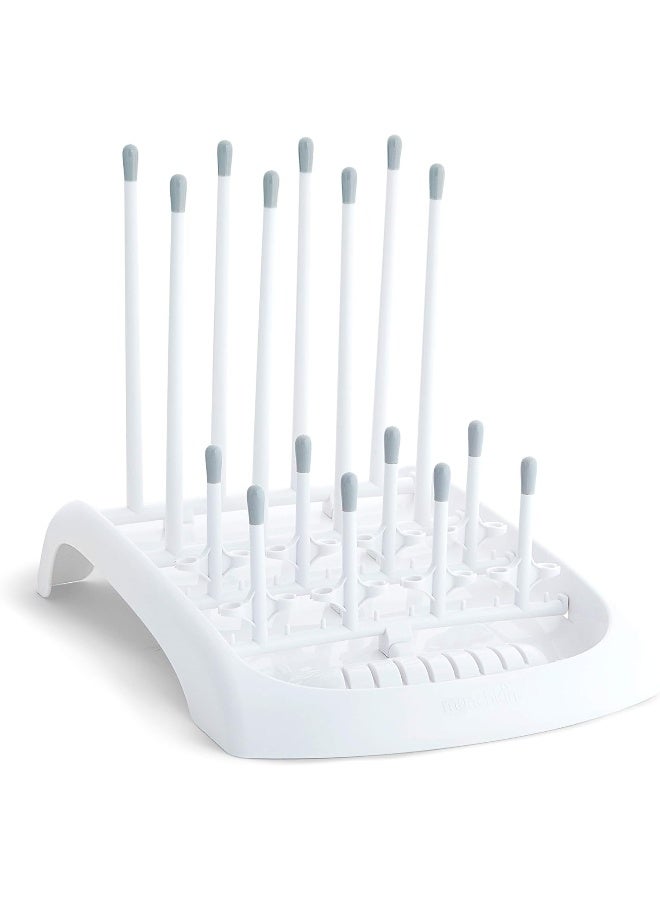 مونشكين Munchkin Fold Baby Bottle Drying Rack - Compact Design Folds Flat for Easy Storage, White/Grey - Image 1