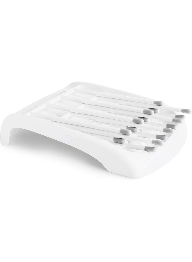 مونشكين Munchkin Fold Baby Bottle Drying Rack - Compact Design Folds Flat for Easy Storage, White/Grey - Image 5