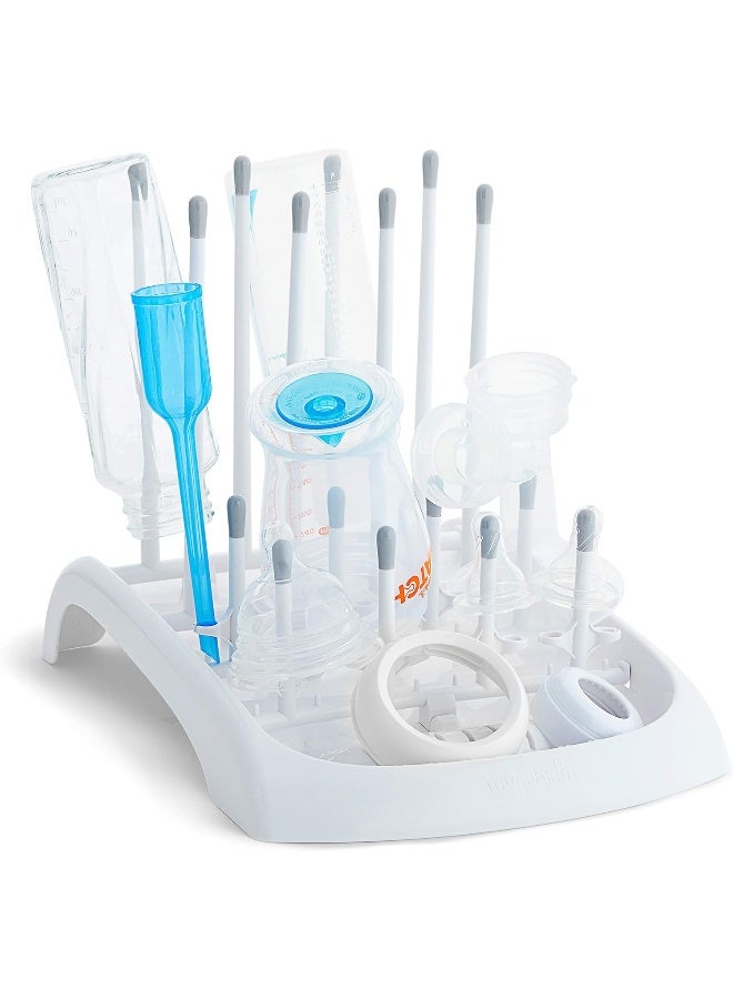 مونشكين Munchkin Fold Baby Bottle Drying Rack - Compact Design Folds Flat for Easy Storage, White/Grey - Image 2