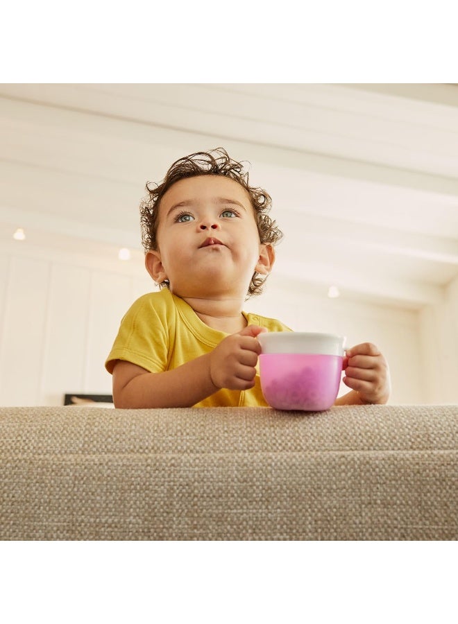 مونشكين MunchkinÂ® Snackâ„¢ Catcher Toddler Snack Cups, 2 Pack, Pink/Purple - Image 4