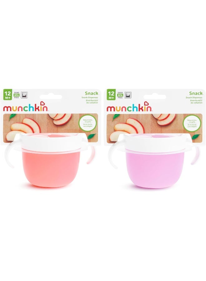 مونشكين MunchkinÂ® Snackâ„¢ Catcher Toddler Snack Cups, 2 Pack, Pink/Purple - Image 5